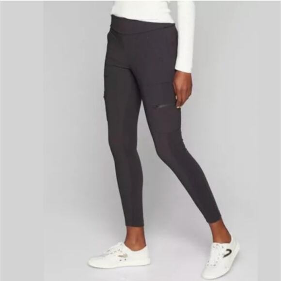 Athleta Pants Womens 0 Gray Highline Hybrid Cargo Pull On Travel Hike Athletic - Picture 1 of 13